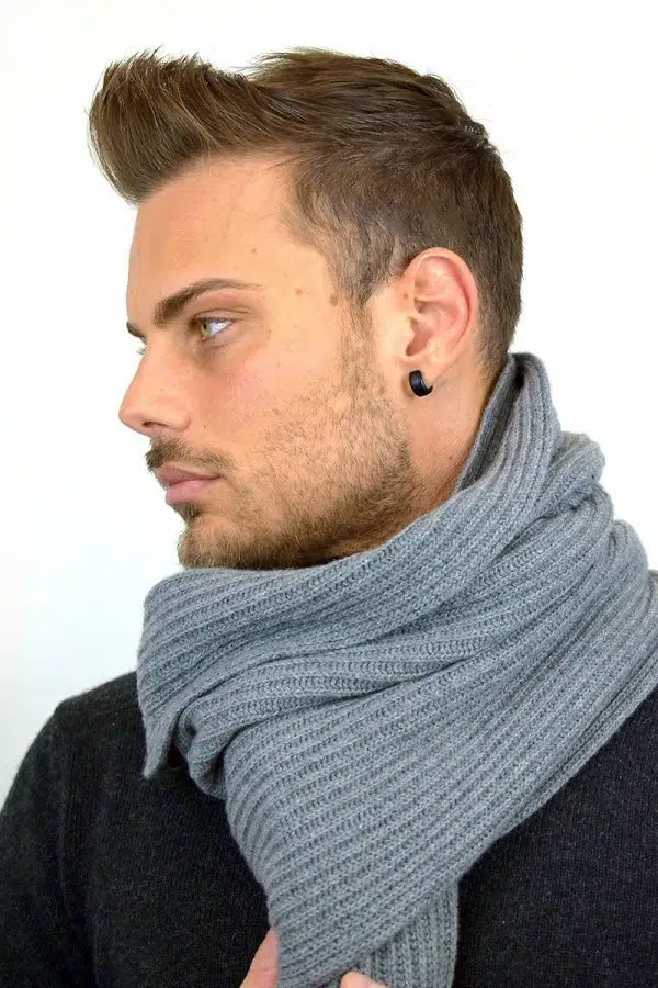 Sciarpa Uomo color grigio in Puro Cashmere