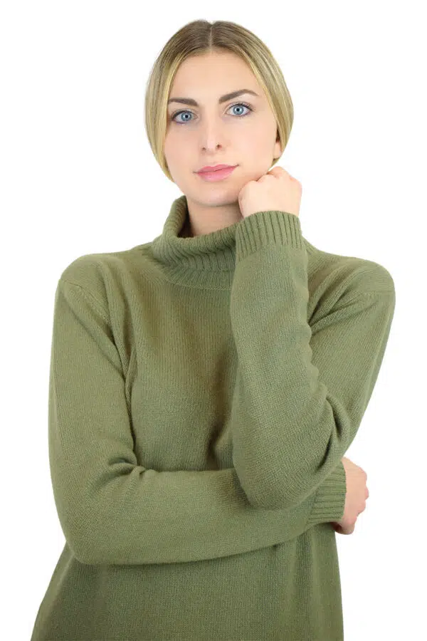 Maglione a collo alto - Verde