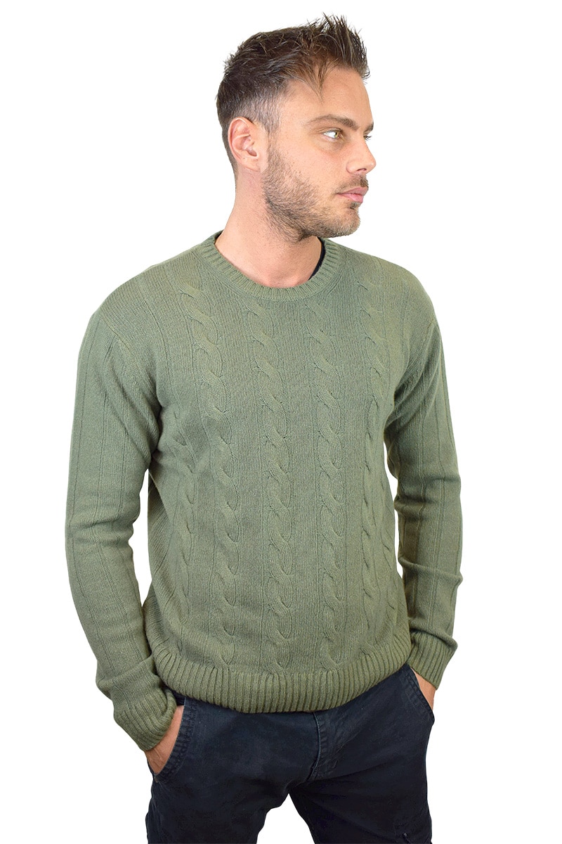maglione-trecce-coste-verde