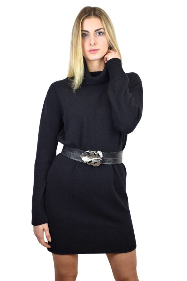 Vestito nero in puro cashmere