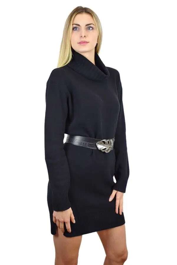 Vestito nero in puro cashmere