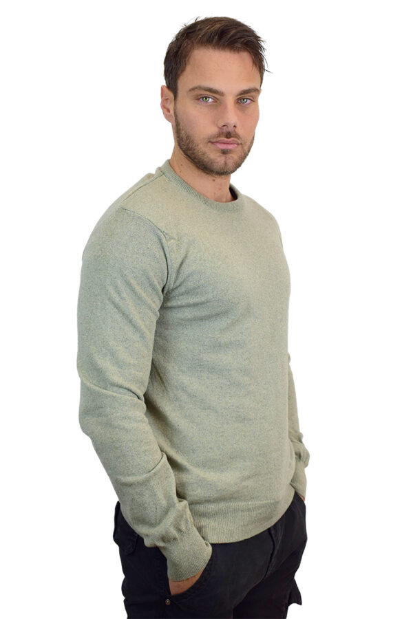Maglia Puro Cashmere Girocollo Uomo Collezione 25/26 Salvia