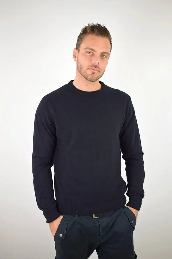 Maglia Puro Cashmerte Girocollo Uomo Collezione 25/26 Nero