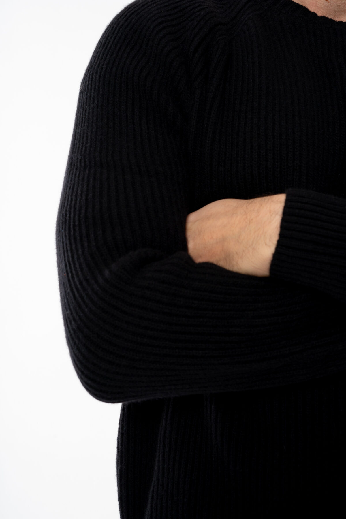 Men's Pure Cashmere English Maxi Sweater Black