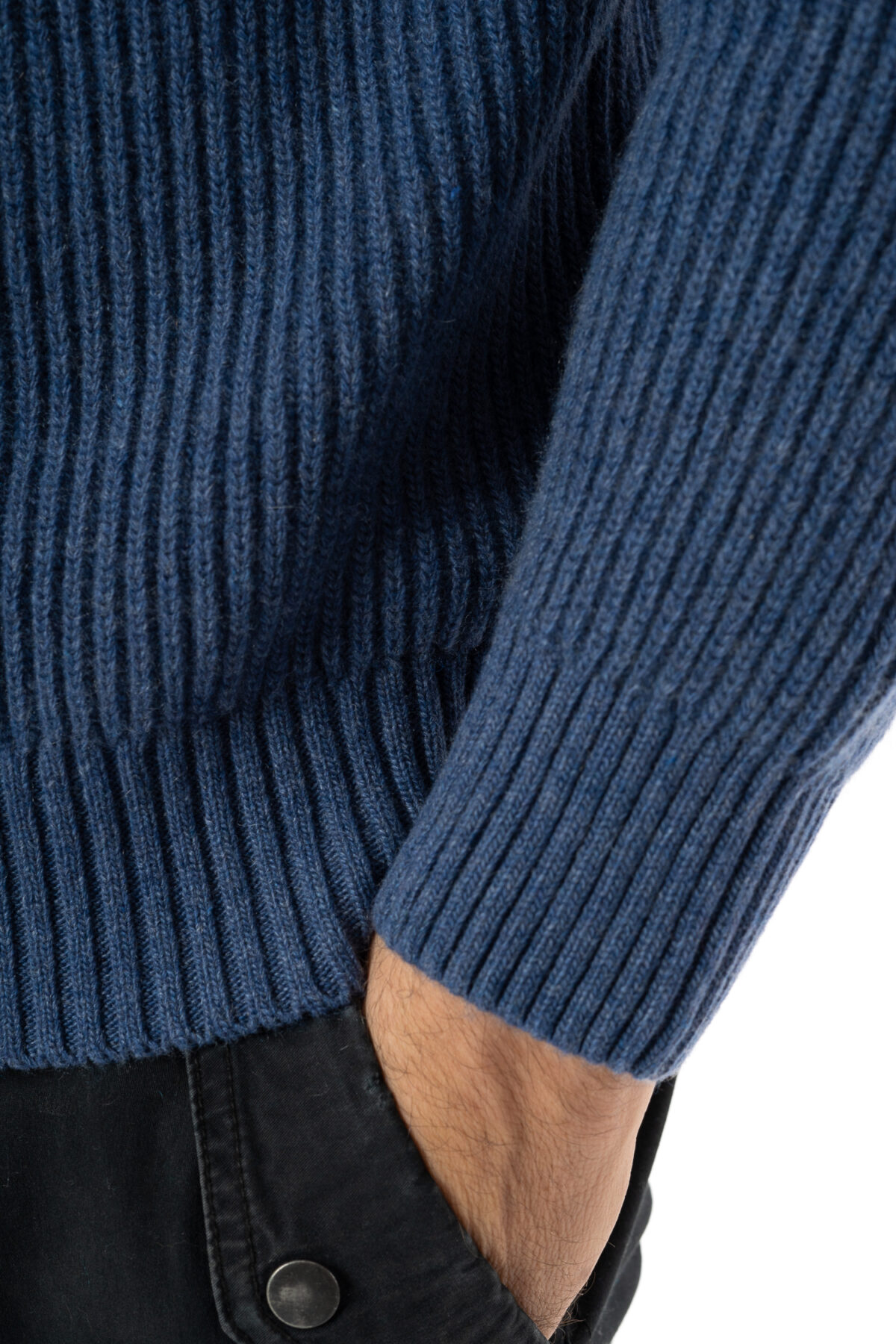 Pure Cashmere Men's Light Blue Jeans Maxi Sweater
