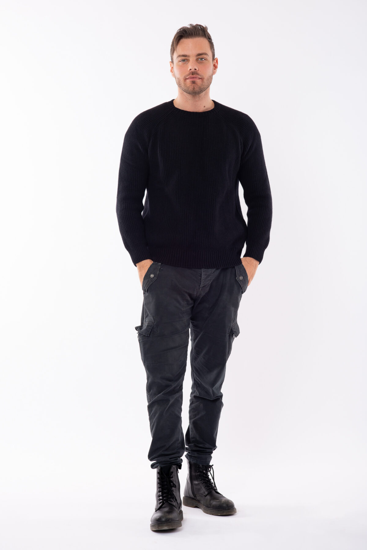 Men's Pure Cashmere English Maxi Sweater Black