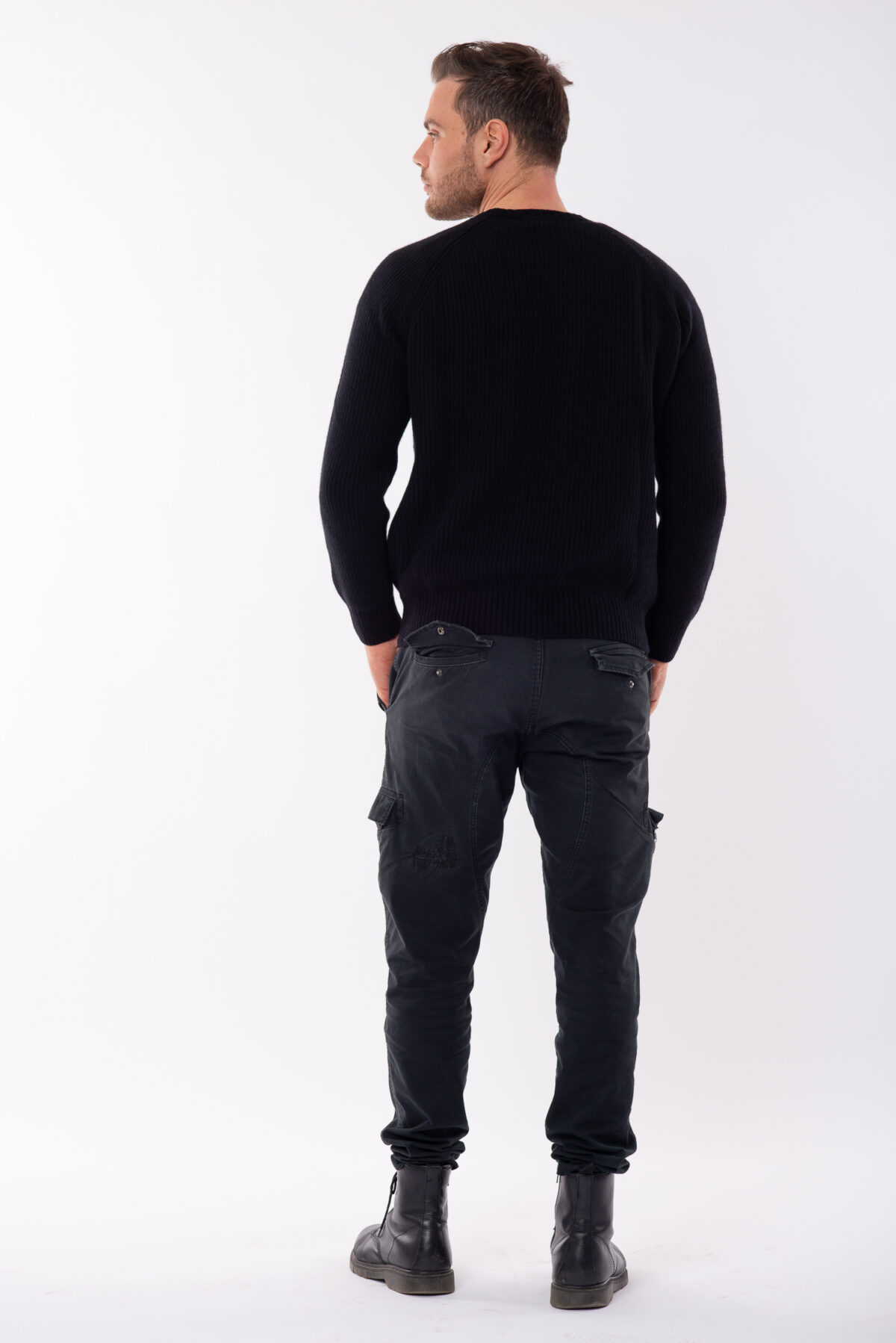 Men's Pure Cashmere English Maxi Sweater Black