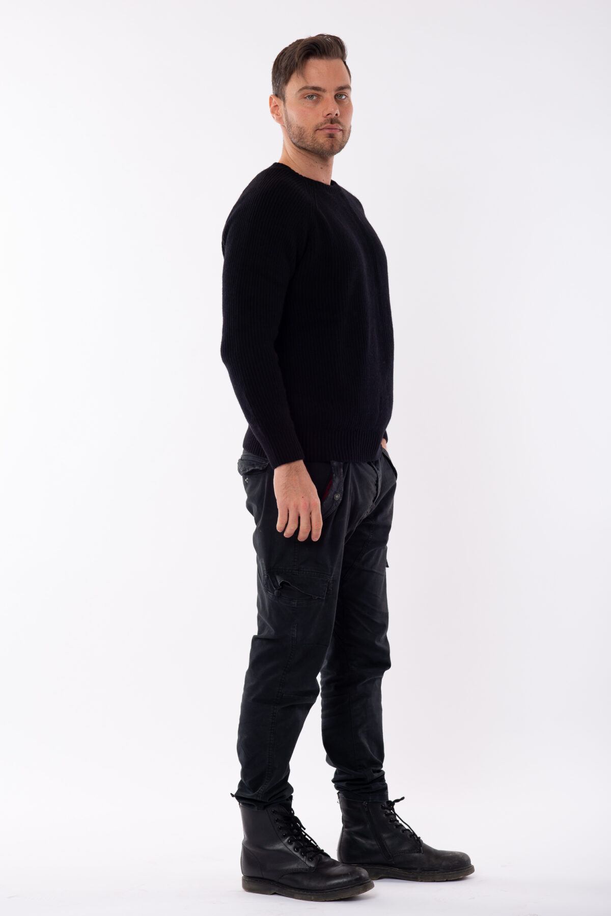 Men's Pure Cashmere English Maxi Sweater Black