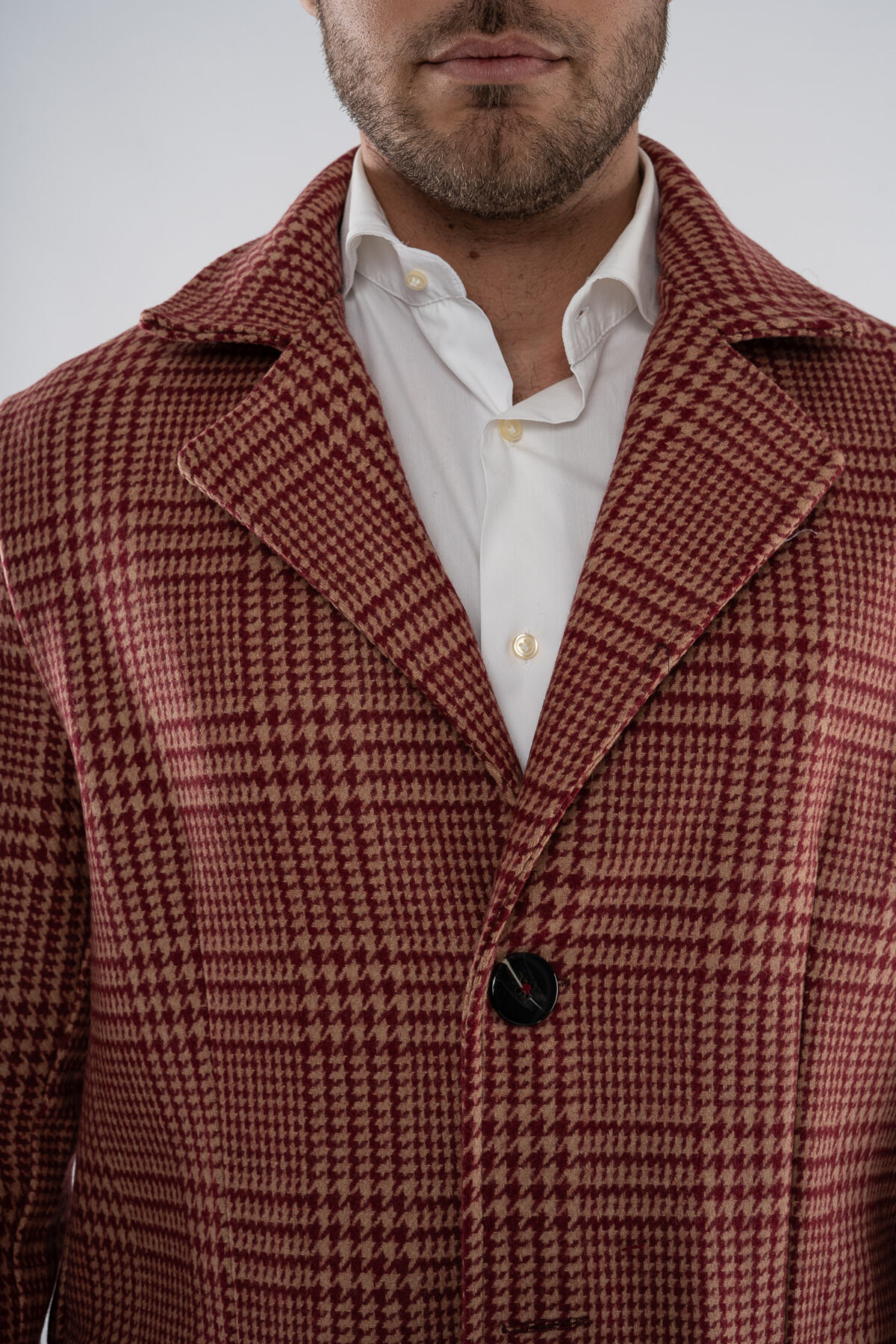 I'PASTRANO Regenerated and Regenerable Coat Pure Wool Man Red Pattern