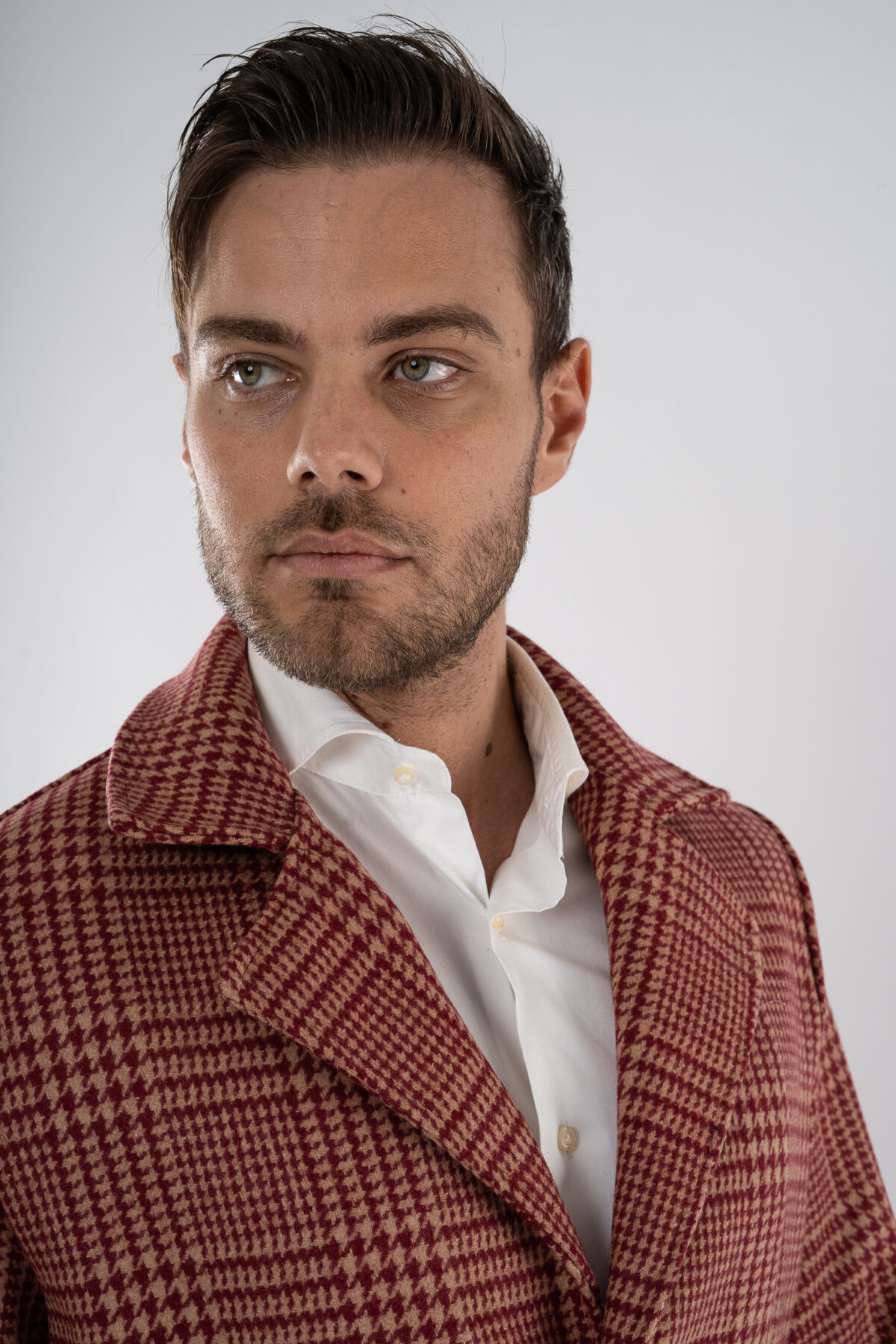 I'PASTRANO Regenerated and Regenerable Coat Pure Wool Man Red Pattern