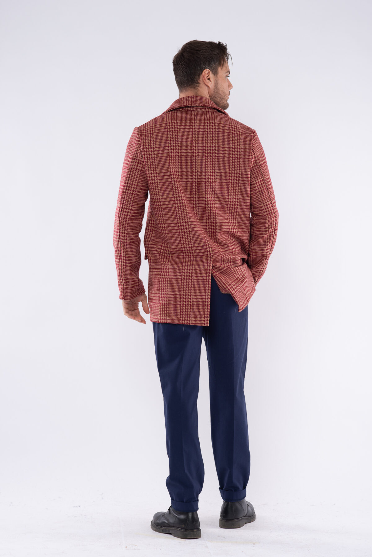 I'PASTRANO Regenerated and Regenerable Coat Pure Wool Man Red Pattern