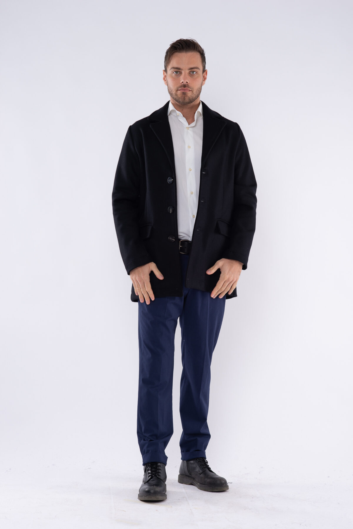 I'PASTRANO Regenerated and Regenerable Coat Pure Cashmere Men's Black