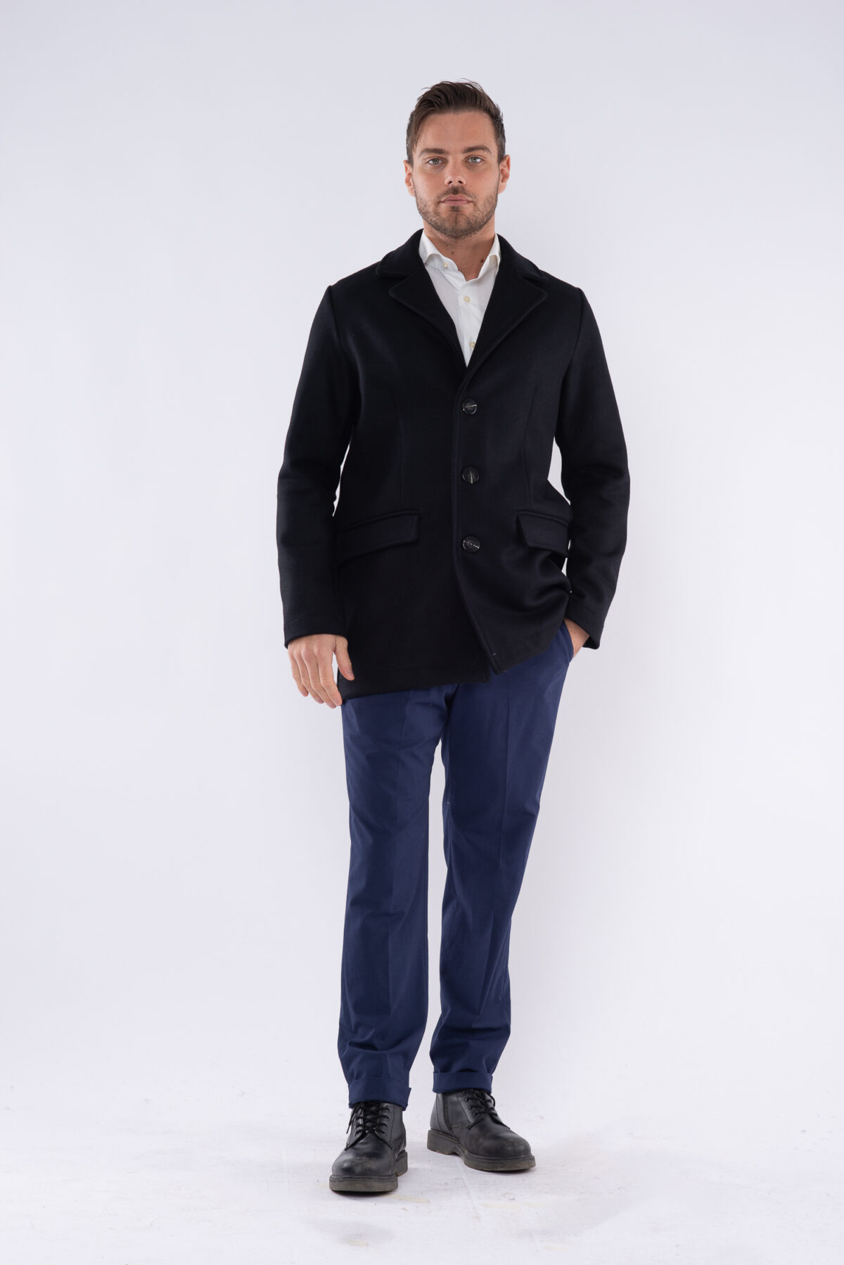 I'PASTRANO Regenerated and Regenerable Coat Pure Cashmere Men's Black