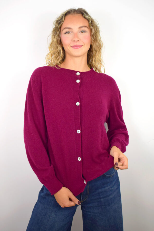 Giacchina Puro Cashmere Donna Collezione 25/26 Vino