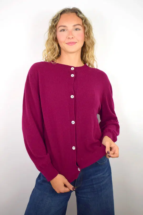 Giacchina Puro Cashmere Donna Collezione 25/26 Vino