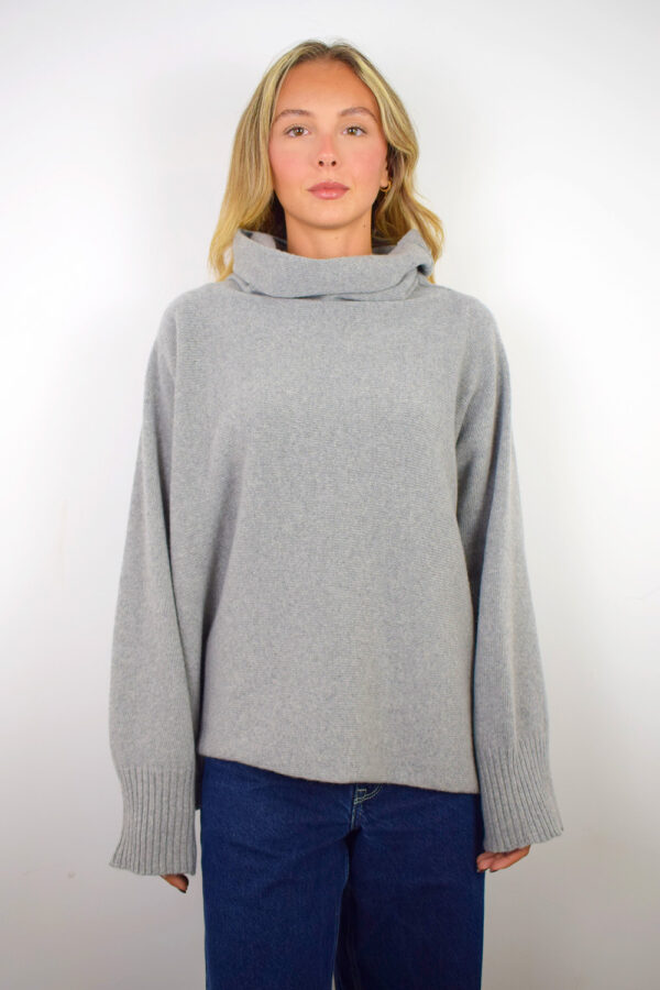 Maglione Over Puro Cashmere Donna Collezione 25/26 Grigio Perla