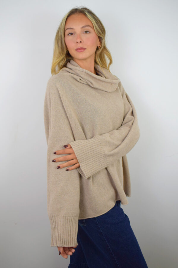 Maglione Over Puro Cashmere Donna Collezione 25/26 Beige