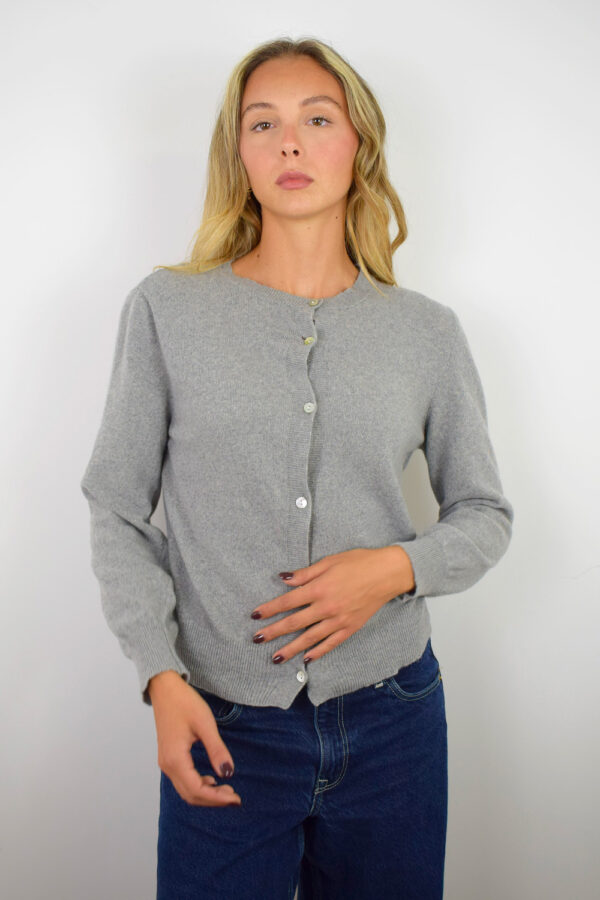 Giacchina Puro Cashmere Donna Collezione 25/26 Grigio Perla