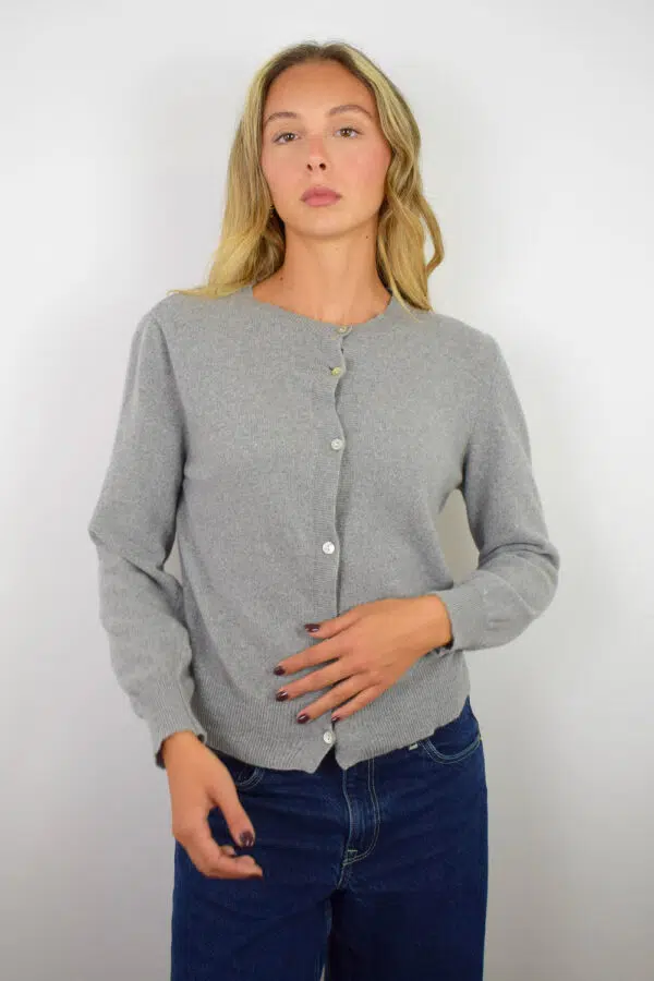 Giacchina Puro Cashmere Donna Collezione 25/26 Grigio Perla