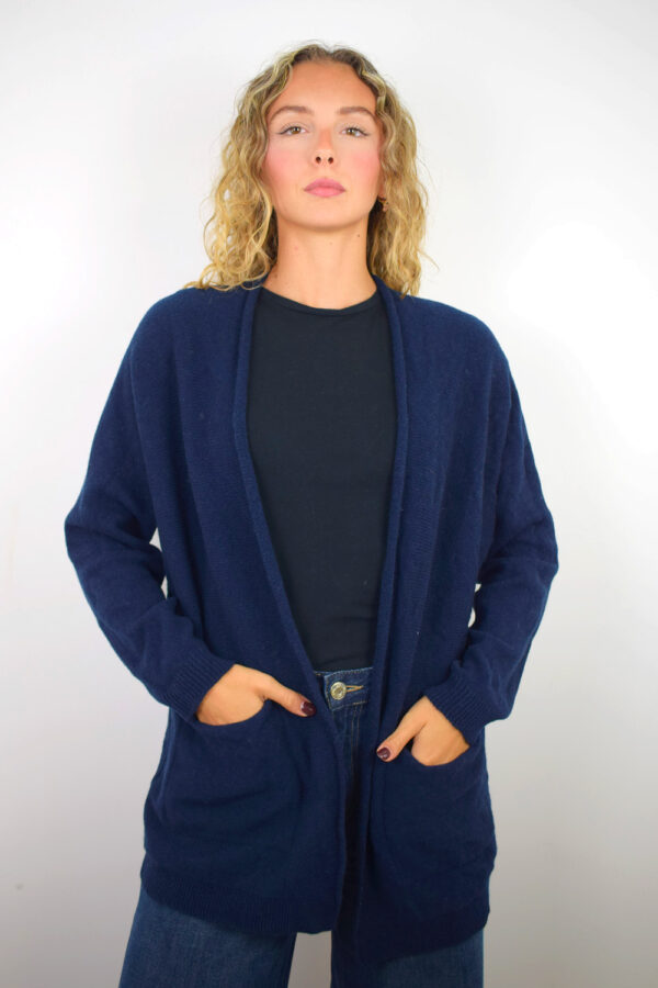 Cardigan Puro Cashmere Donna Collezione 25/26 Blu