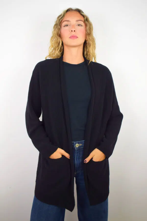 Cardigan Puro Cashmere Donna Collezione 25/26 Nero