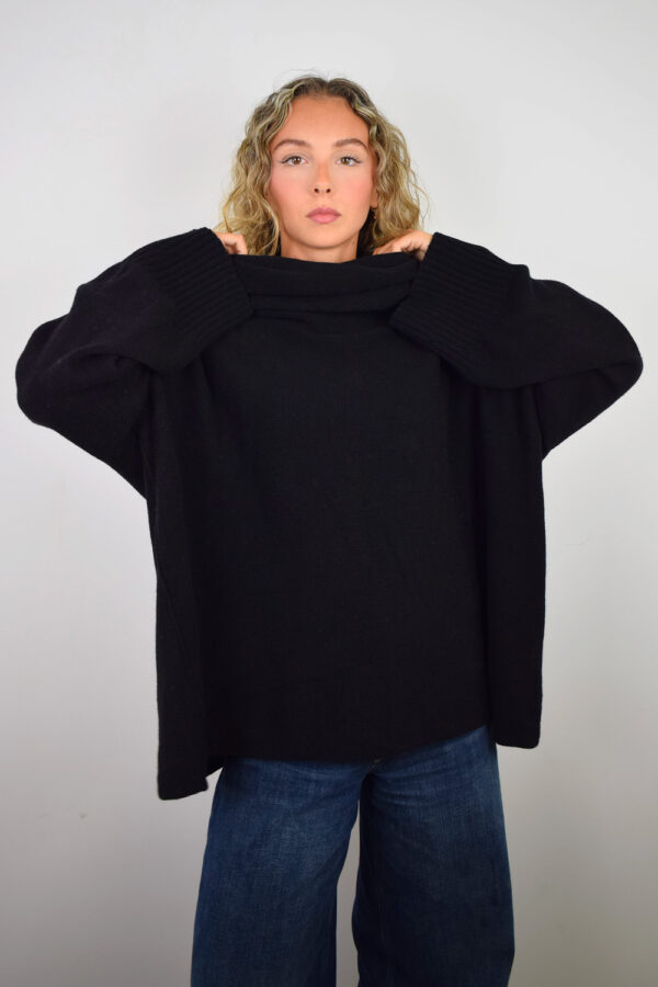 Maglione Over Puro Cashmere Donna Collezione 25/26 Nero