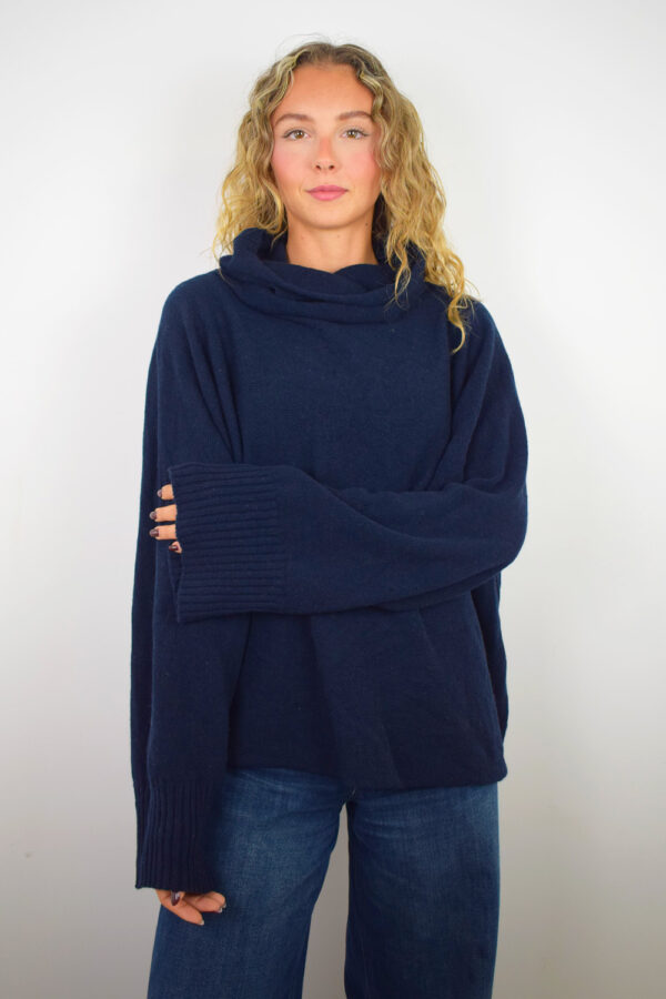 Maglione Over Puro Cashmere Donna Collezione 25/26 Blu