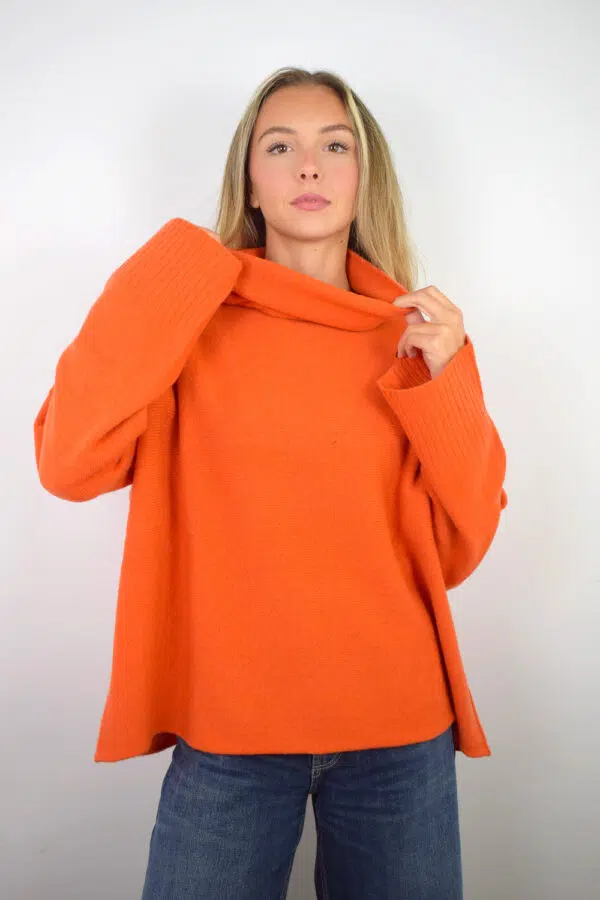 Maglione Over Puro Cashmere Donna Collezione 25/26 Arancio