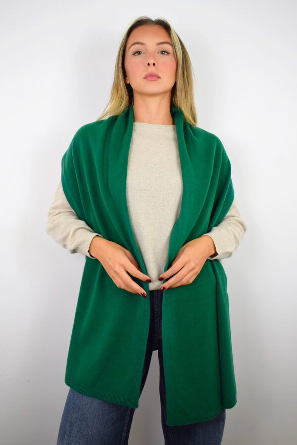 Sciarpone Lungo Unisex Puro Cashmere Collezione 25/26 Verde