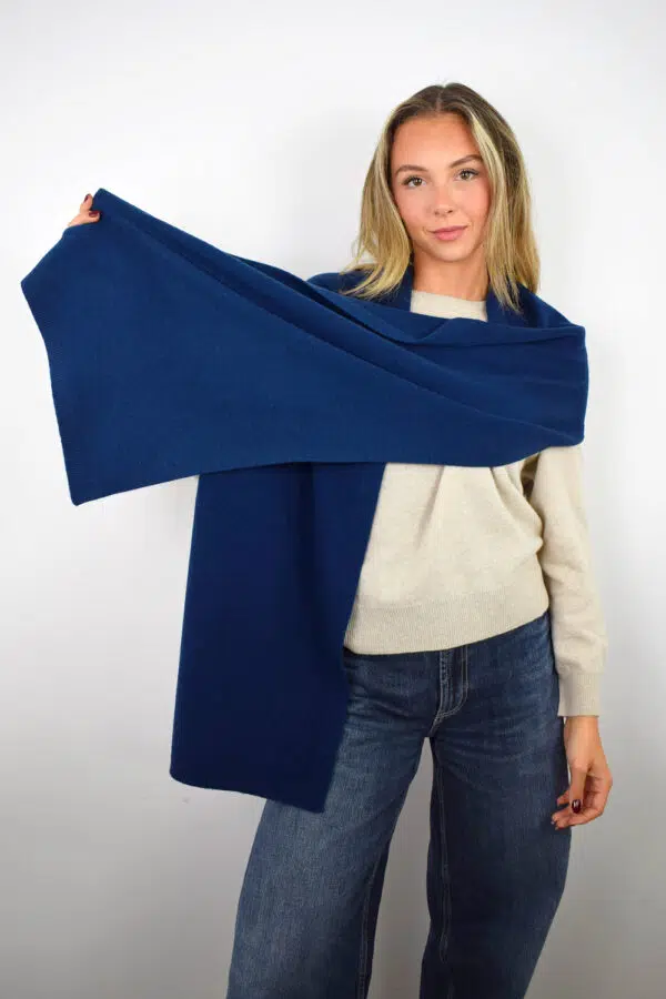Sciarpone Lungo Unisex Puro Cashmere Collezione 25/26 Blu