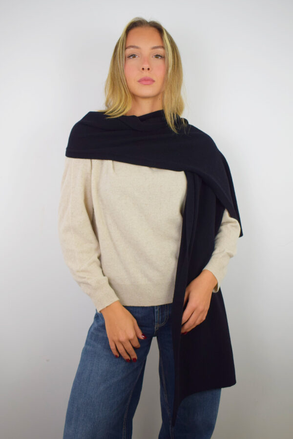 Sciarpone Lungo Unisex Puro Cashmere Collezione 25/26 Nero
