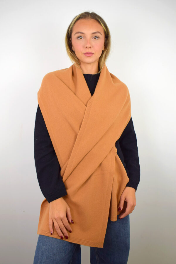 Sciarpone Lungo Unisex Puro Cashmere Collezione 25/26 Ocra