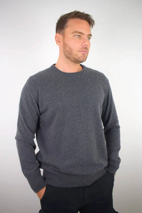 Maglia Puro Cashmere Girocollo Uomo Collezione 25/26 Antracite