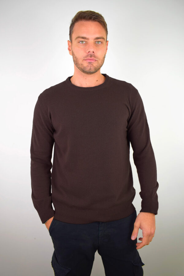 Maglia Puro Cashmere Girocollo Uomo Collezione 25/26 Testa di Moro