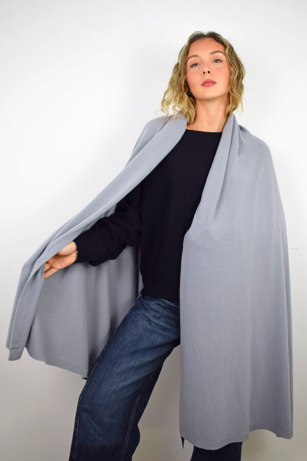 Mantella Puro Cashmere Collezione 25/26 Grigio Perla