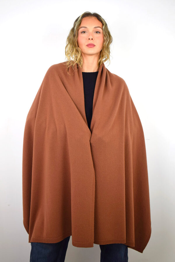 Mantella Puro Cashmere Collezione 25/26 Tabacco