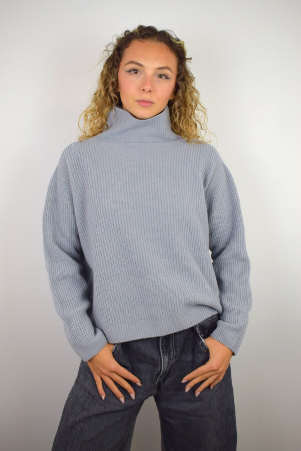 Maglione Over Inglese Puro Cashmere Donna Collezione 25/26 Grigio Perla