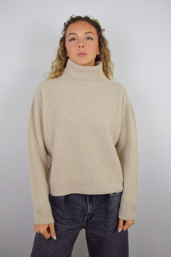 Maglione Over Inglese Puro Cashmere Donna Collezione 25/26 Beige