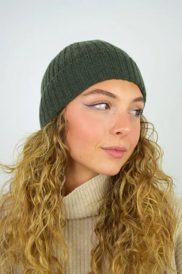 Cappello Puro Cashmere Costa Inglese Collezione 25|26 Donna Verde Militare