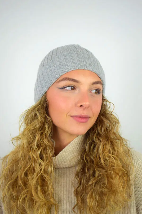 Cappello Puro Cashmere Costa Inglese Collezione 25|26 Donna Grigio Perla