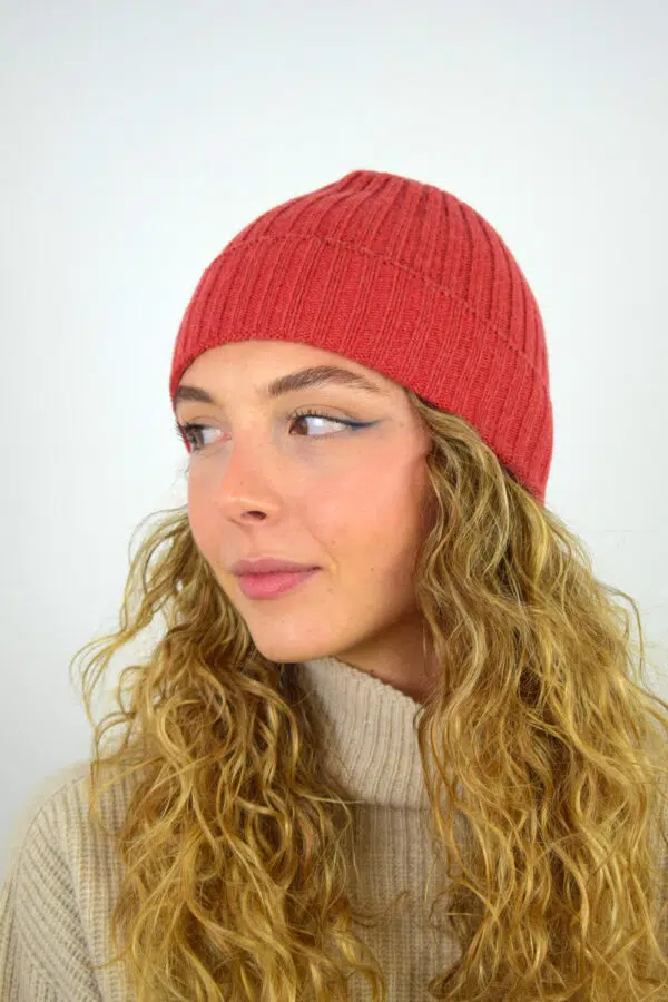 Cappello Puro Cashmere Costa Inglese Collezione 25|26 Donna Arancio