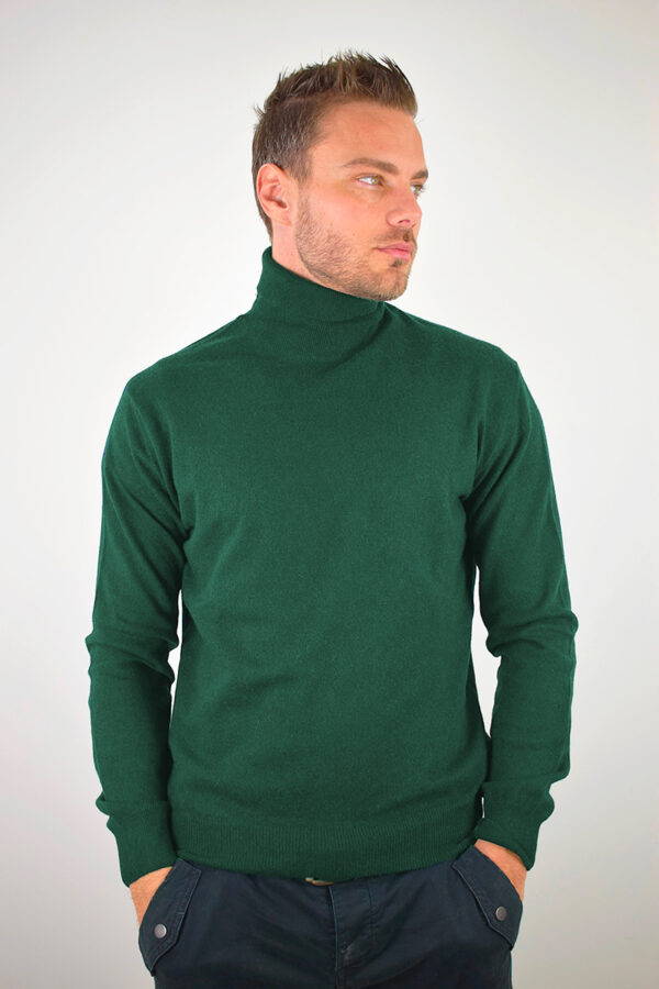 Dolcevita Puro Cashmere Uomo Collezione 25/26 Verde Bottiglia