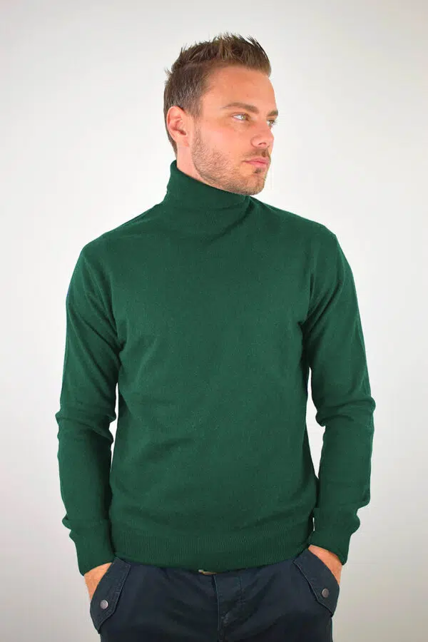 Dolcevita Puro Cashmere Uomo Collezione 25/26 Verde Bottiglia